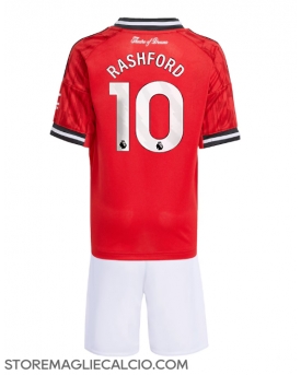Manchester United Marcus Rashford #10 Maglia Gara Casa Repliche 2025-26 Bambino